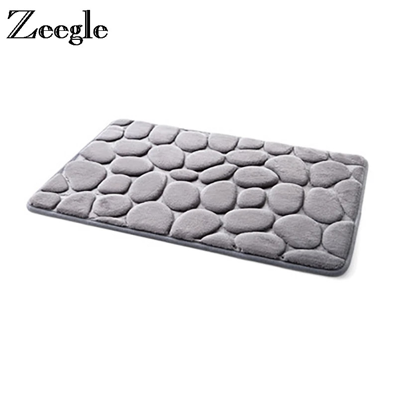 

Zeegle Flannel Bathroom Carpet Floor Mats Water Absorbing Kitchen Mats Toilet Rugs Shower Room Foot Mat Home Doormat Outdoor