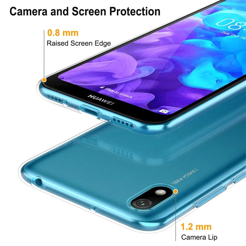 Чехол для Huawei Y5 2019 мягкий прозрачный силиконовый чехол телефона из ТПУ Y 5 AMN-LX9 AMN-LX1
