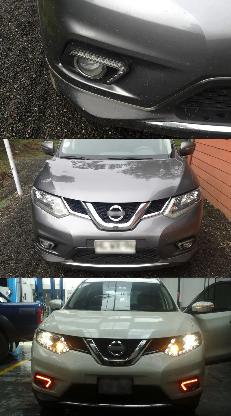 Для Nissan X-trail Xtrail T32 желтый сигнал Функция реле водонепроницаемый 12 В автомобиль DRL Светодиодный дневной ходовой светильник SNCN
