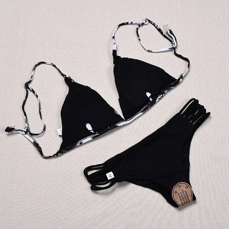 Women Swimsuit Sexy Push Up Bikini Print coconut tree Swimwear Beach Backyard Sunbathing bikini Set Maillot De Bion Bikinis |