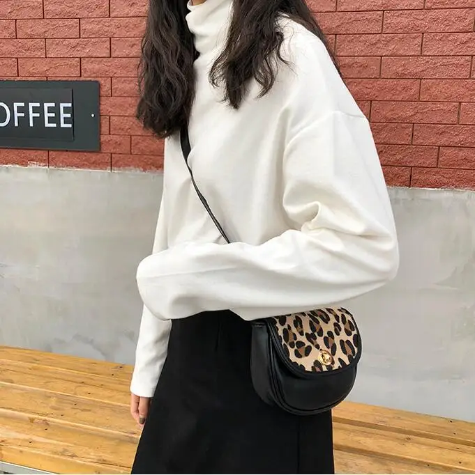 

Зимняя простая свободная Водолазка с длинным рукавом, однотонный пуловер, женская футболка