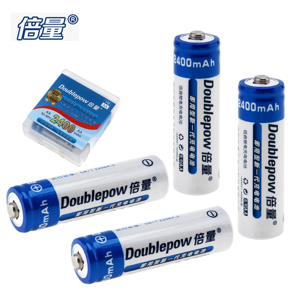 4 шт./лот аккумуляторная батарея Doublepow AA 1 2 V 2400mAh LSD Ni MH NiMH с излучающим отверстием