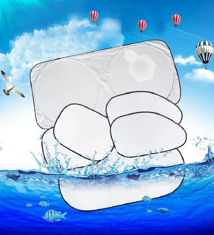 6 шт./компл. Серебристая окна автомобиля с тентом Шторы козырек Щит Обложка