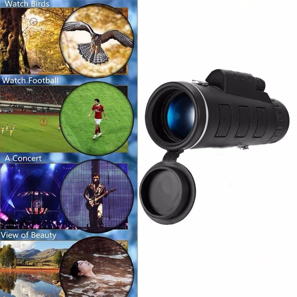 40X60 BAK4 Monocular Telescope HD Mini Outdoor Hunting Camping Scopes With Compass Phone Clip Tripod | Инструменты