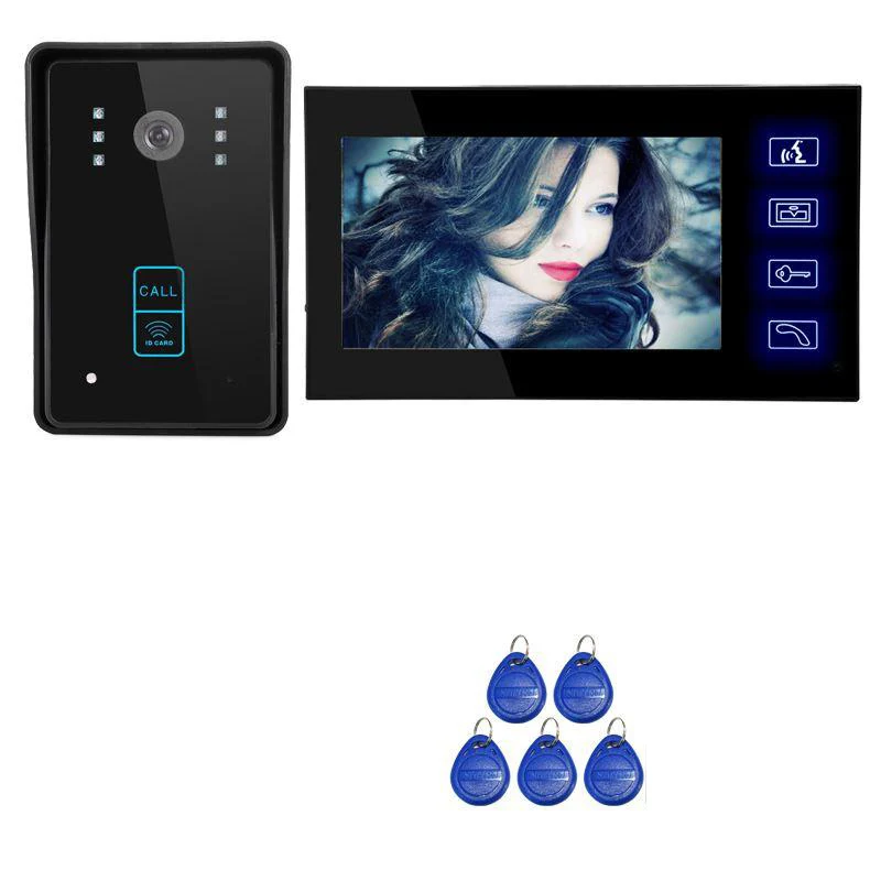 

7" Color Monitor Touch Key Video Door Phone Intercom System