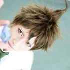 Парик для косплея из аниме данганронпа Хаджиме Хината, термостойкий синтетический, короткий льняной, коричневый, с шапочкой