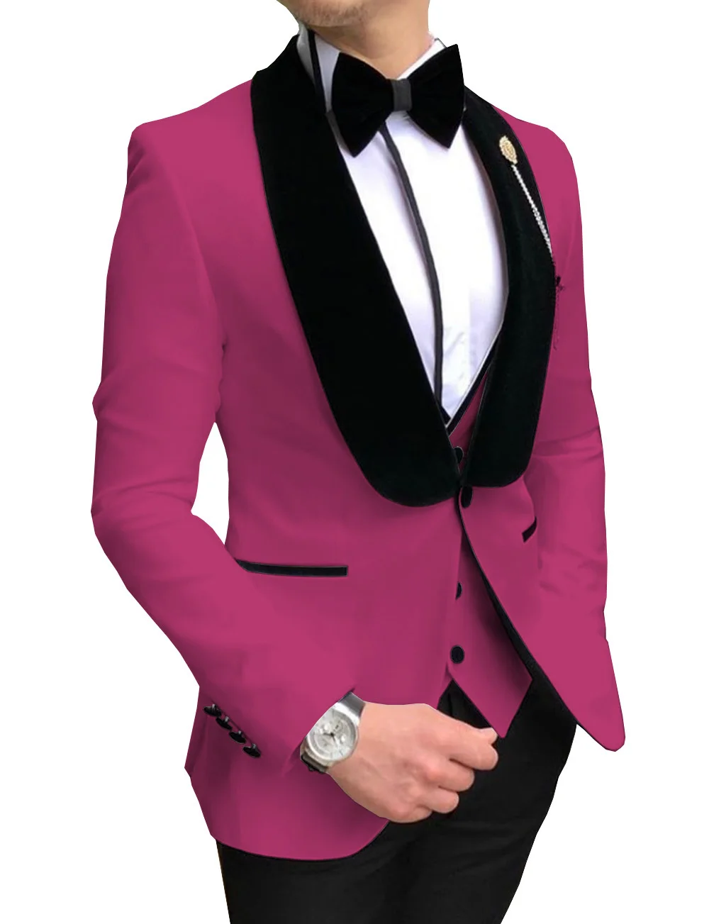 Мужские белые костюмы Slim Fit 3 шт. деловая куртка смокинг Блейзер джентльмен для свадьбы жених выпускного вечера Вечер(Блейзер+ жилет+ брюки