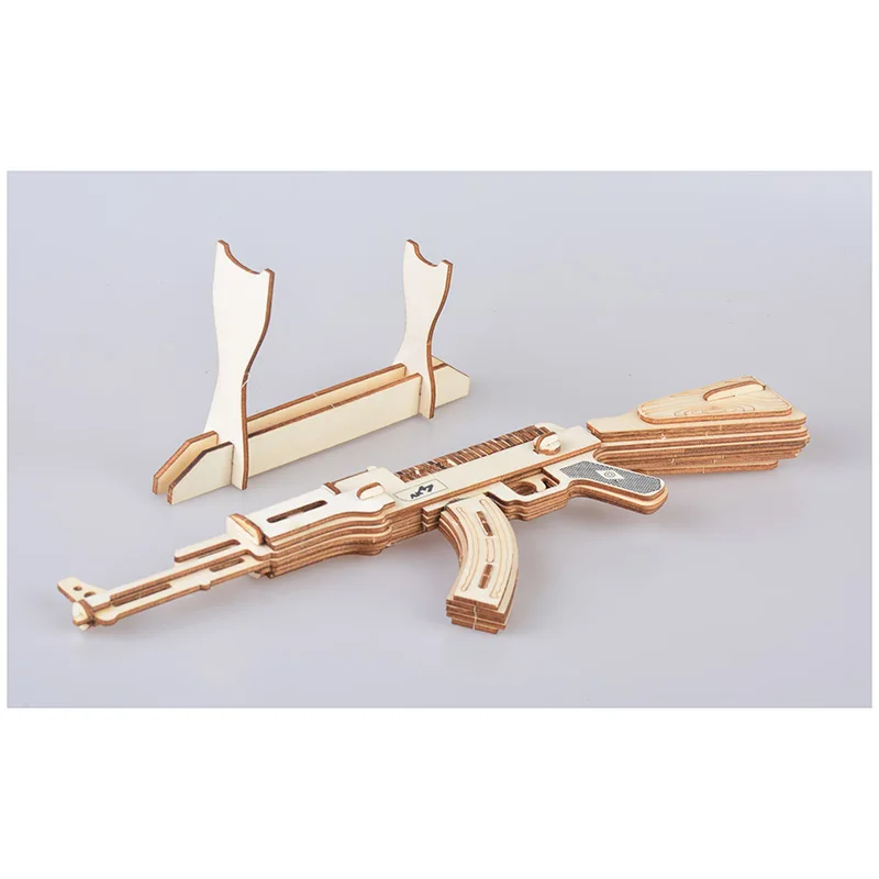 DIY AK47/M4A1/карабины/Револьвер пулемет Модель 3d деревянная головоломка игрушечный пистолет детский Набор для творчества ручная работа деревянная игрушка для подарков