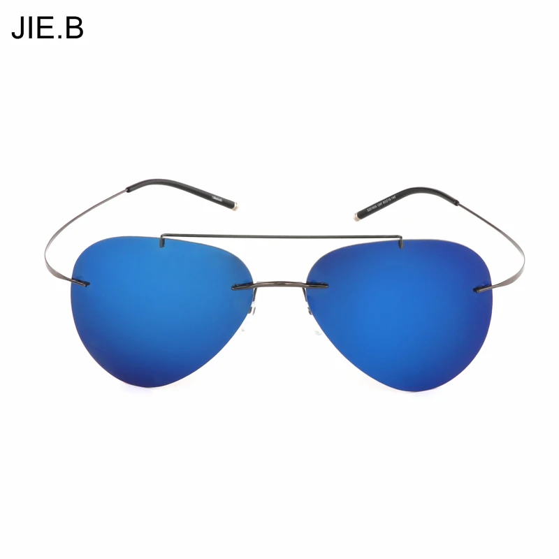 Мужские и женские солнцезащитные очки без оправы поляризационные из титанового