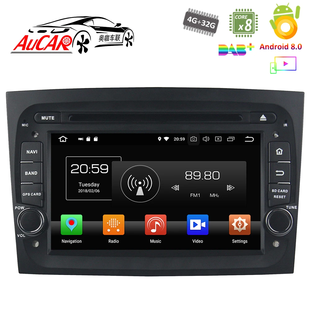 Автомобильный dvd плеер на основе Android сенсорный экран стерео для Fiat Doblo 2016 GPS