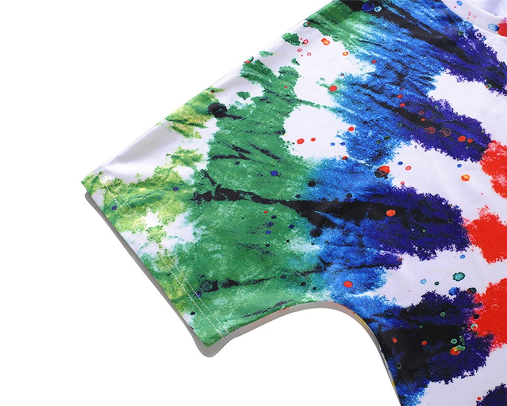 New Summer Graffiti Windmill Print Large Size T-Shirt Men's Loose Short Sleeve Shirt Cosplay Unisex Costume | Тематическая