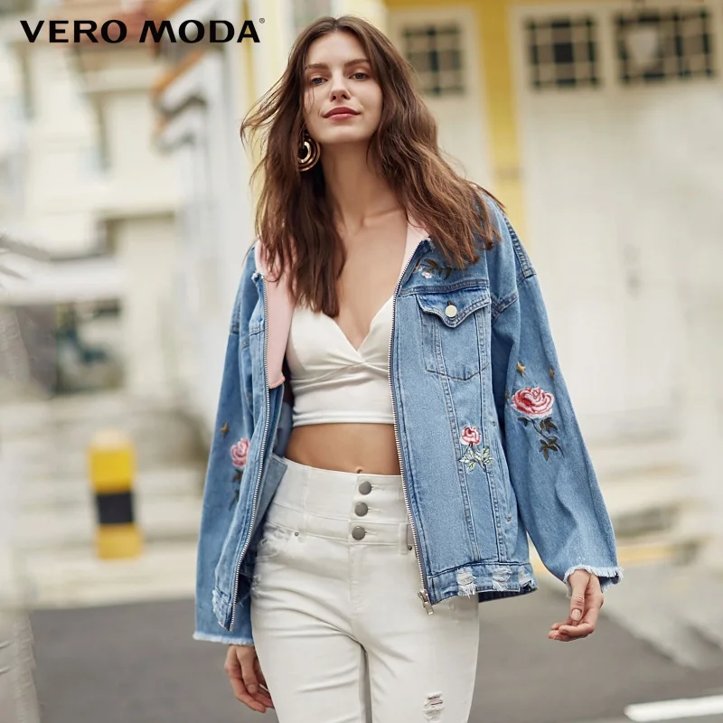 Vero Moda ковбойская джинсовая короткая с капюшоном куртка женская| 318157509|Женские
