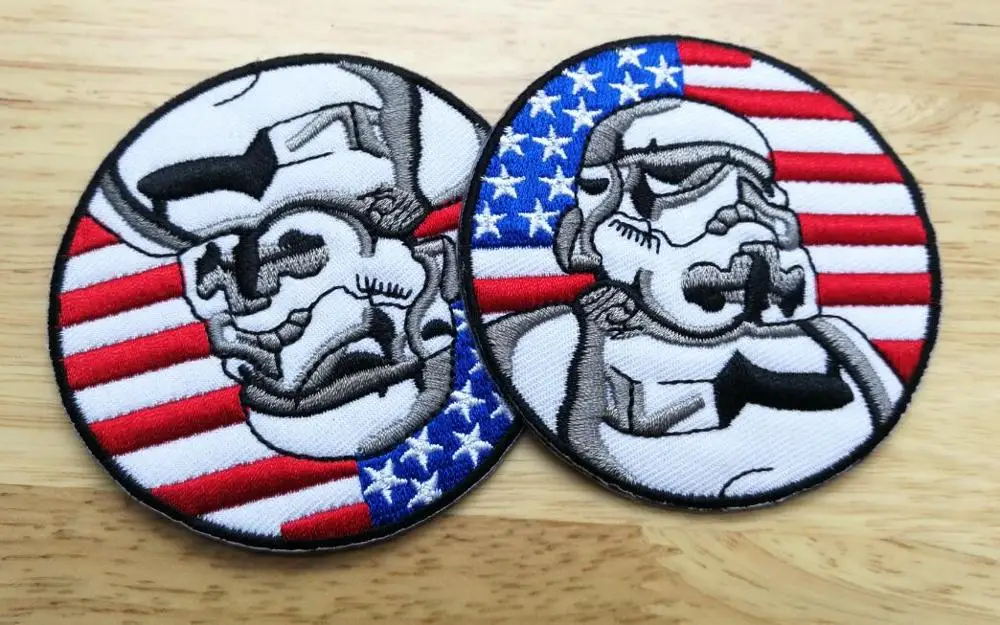 Звездные войны значок Железный На Патчи США Кино ТВ аппликация вышитый значок швейные принадлежности для одежды - Цвет: Антикварное серебро
