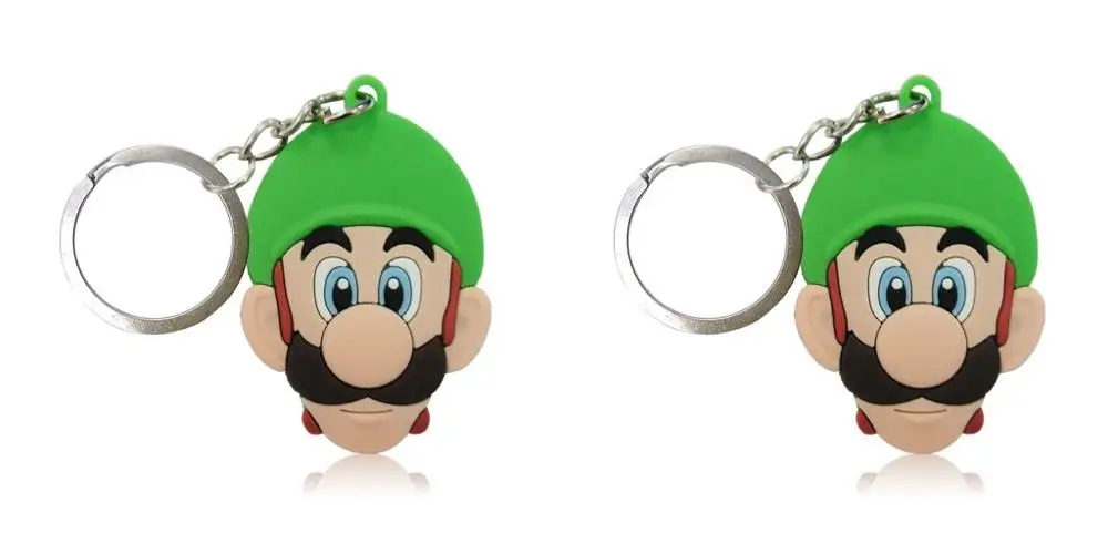 7009-02 2pcs 2-4 шт. ПВХ брелок мини мультяшная аниме-фигурка Super Mario Bro брелок держатель для ключей брелоков детская игрушка-подвеска - Цвет: 7009-02 2pcs