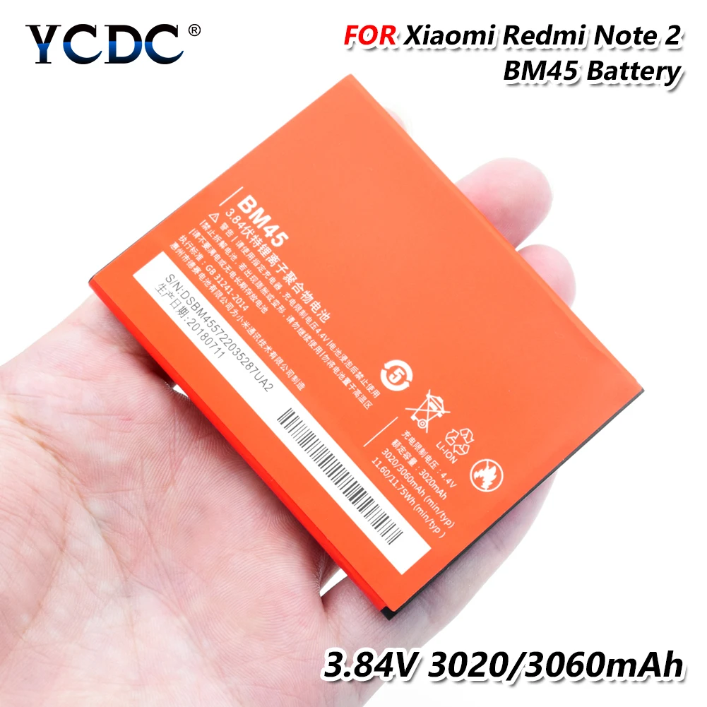 1 шт. перезаряжаемая литий ионная батарея YCDC 3 84 в 3020/3060 мАч BM45 BM 45 для Xiaomi Redmi Note