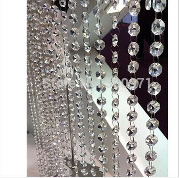 Цепочка с восьмиугольными бусинами 20 м/лот 14 мм Хрустальные стеклянные занавески