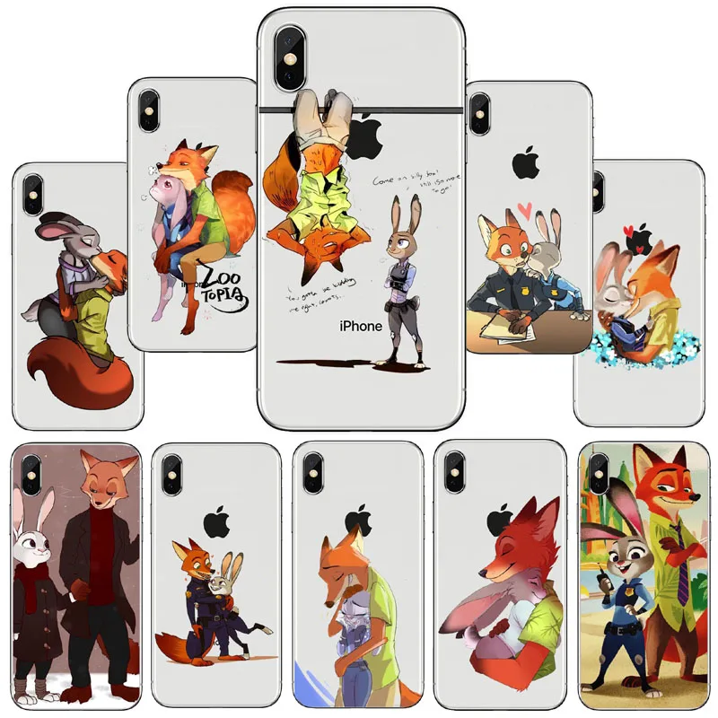 Чехол ZOOTOPIA с мультяшным кроликом для iPhone8 мягкий силиконовый чехол iPhone 7 7Plus 6S 5S SE