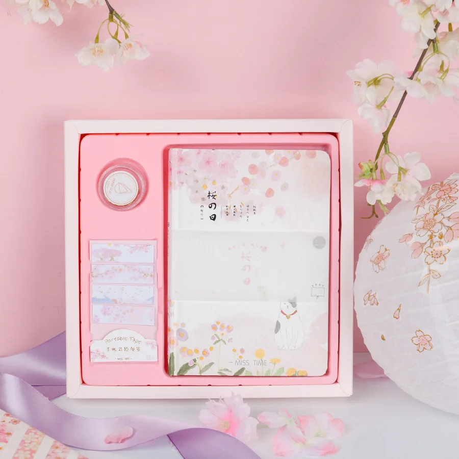 NB00015-8 Книжка-раскраска в твердом переплете, Подарочная коробка, блокнот Sakura, серия, креативная, свежесть, для девочек, карманный, Bullet Journal, подарок на день рождения - Цвет: NB00015-8
