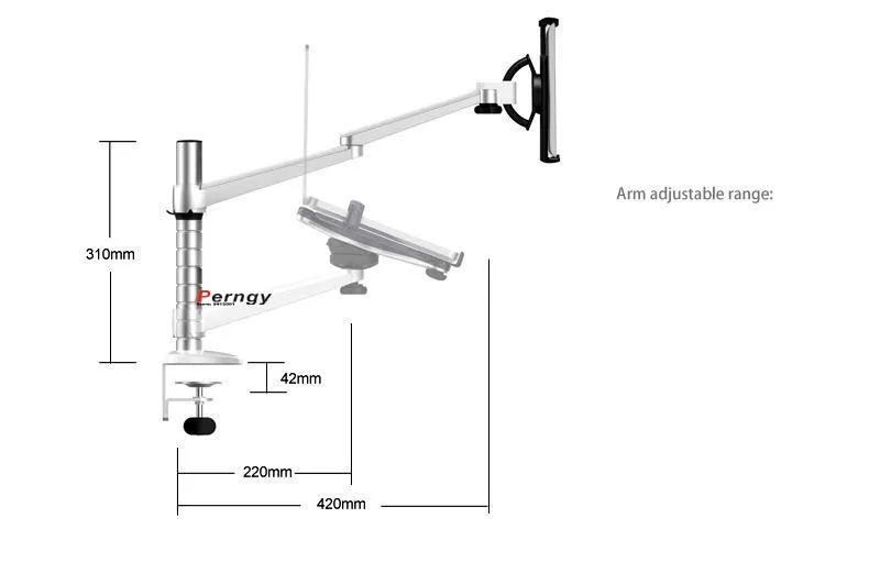 OA-11SX aluminum alloy 2 In 1 Bracket adjustable Dual Arm double laptop desktop stand Holder For 15 inch Laptop