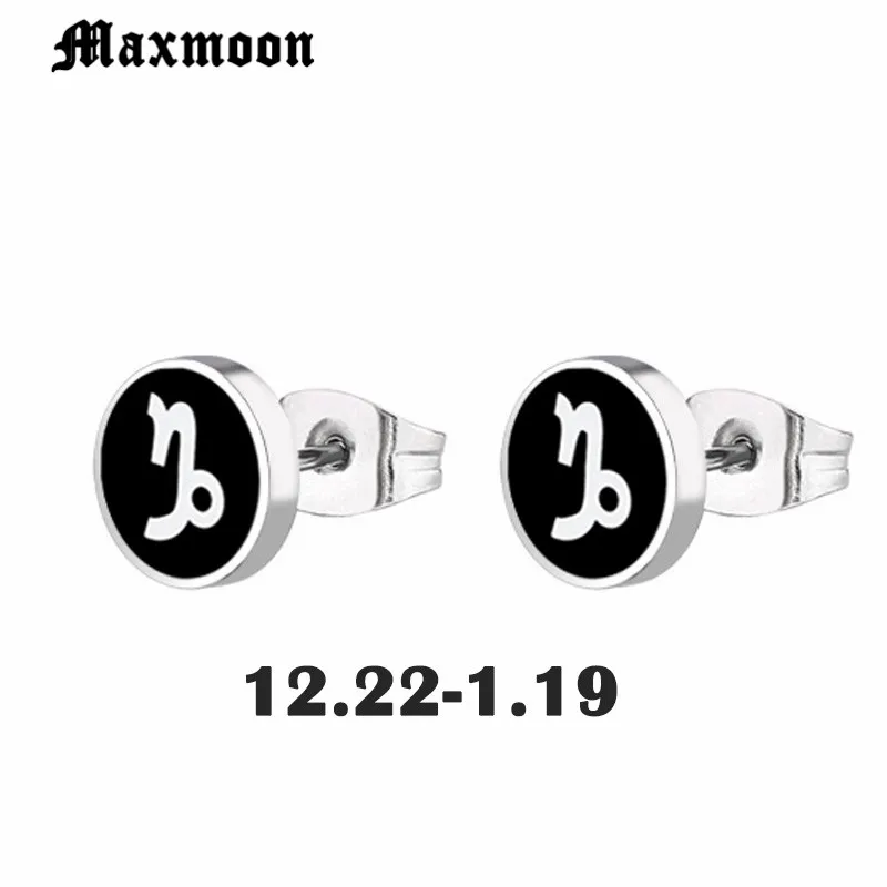 Maxmoon черные бриллиантовые серьги-гвоздики из нержавеющей стали для женщин и