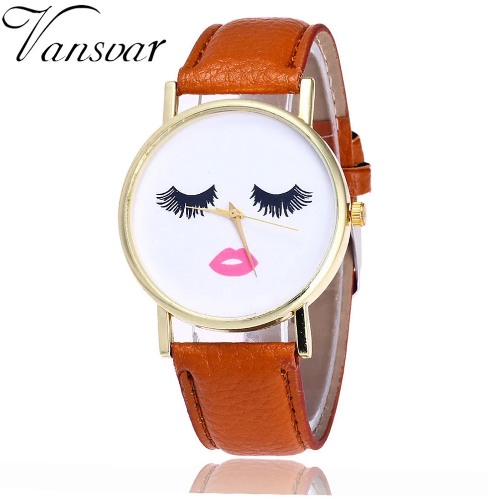 2017 Vansvar женские часы карамельного цвета женское платье на ремешке наручные