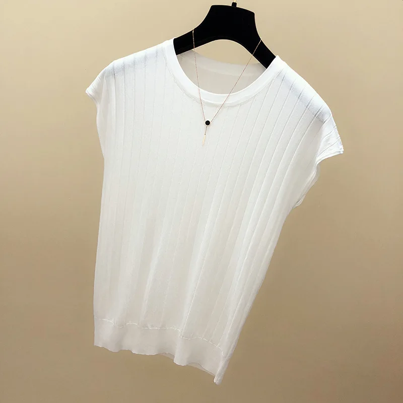 Женский свитер пуловер весна-лето 2020 тонкий трикотажный из ледяного шелка Модный