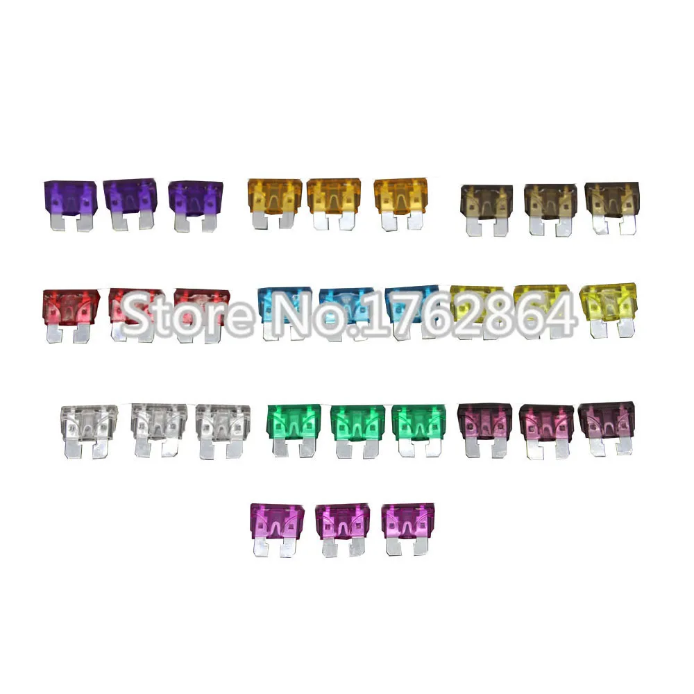 

100PCS/Lot Fuse combination 3~40A Medium size Auto fuse Automotive Fuses Blade,The fuse Insurance insert The insurance of xenon