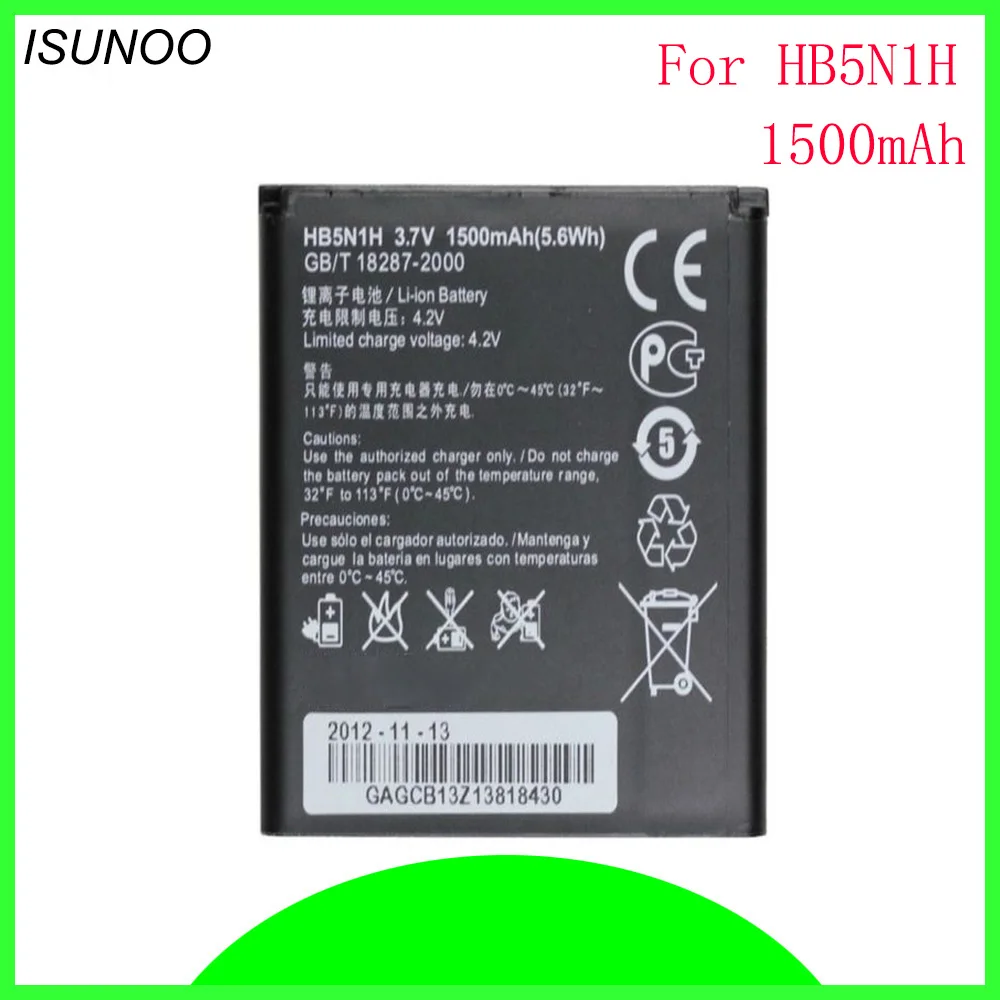 Аккумулятор ISUNOO 1500 мАч HB5N1H для Huawei Ascend G300 G305T C8812 U8815 U8818 T8828 M660 аккумулятор сотового