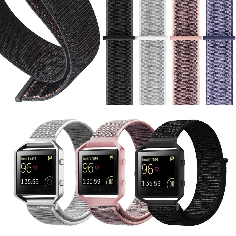 

Sports Woven Nylon Watch Band + Colorful Metal Frame 2 in 1 Watch Case For Fitbit Blaze Activity Tracker Smart Watch Band
