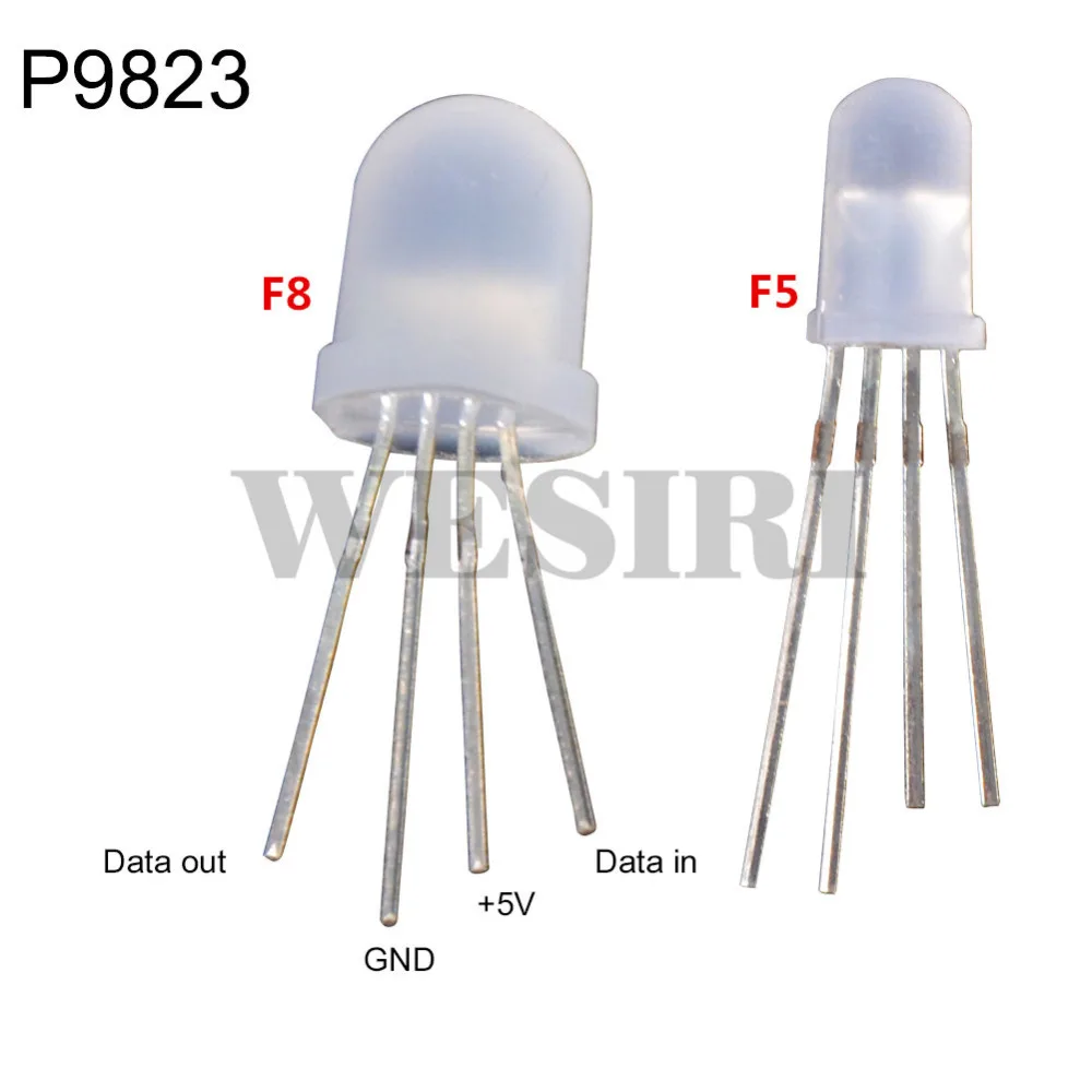 10 шт. 1000 чипсет DC5V WS2811 PL9823 APA106 внутри круглой шапки F5 5 мм F8 8 RGB светодиодный