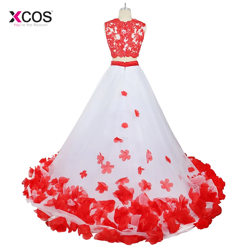 3D Цветочные богемные белые Красные кружевные платья для выпускного вечера