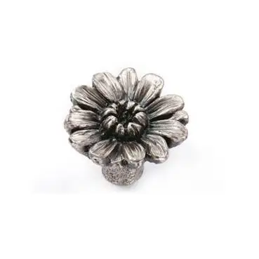 wild flower LCH в скандинавском стиле, голова лошади, слон, олень, креативная ручка, винтажная ручка из свинцового цинкового сплава для шкафа, выдвижной ящик, матовое серебро - Цвет: wild flower