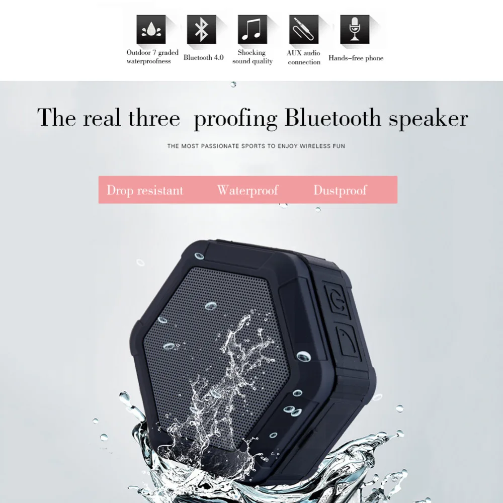 Водонепроницаемый bluetooth-динамик три стойкие bluetooth-колонки сабвуфер вставная