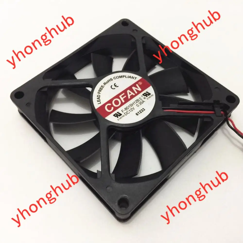 COFAN F-8015H12B Вентилятор охлаждения сервера DC 12V 0.35A 80x80x15 мм 2-проводной