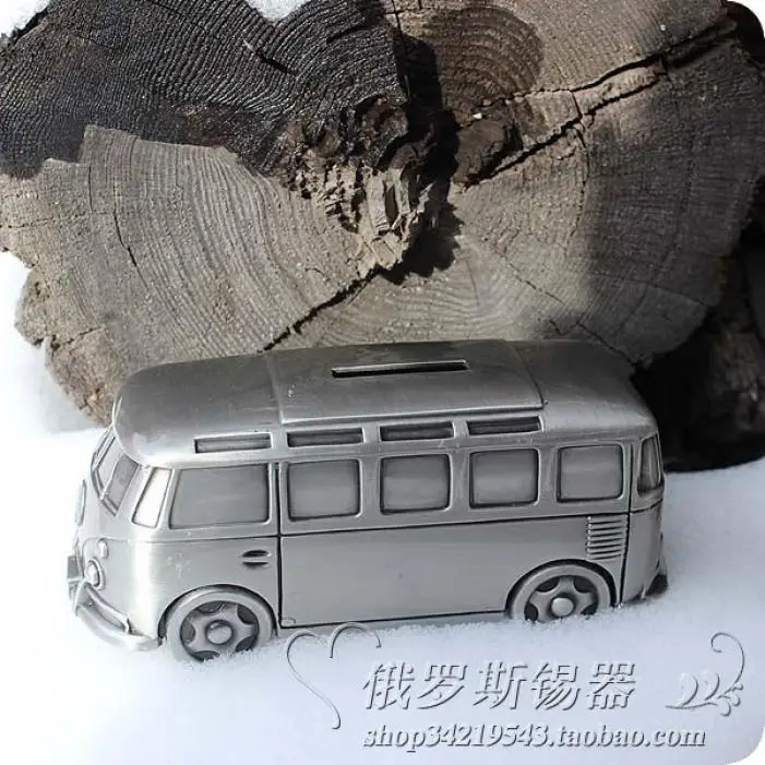 Жестяная Копилка Ван Тин Ретро креативный металлический автобус Детская копилка