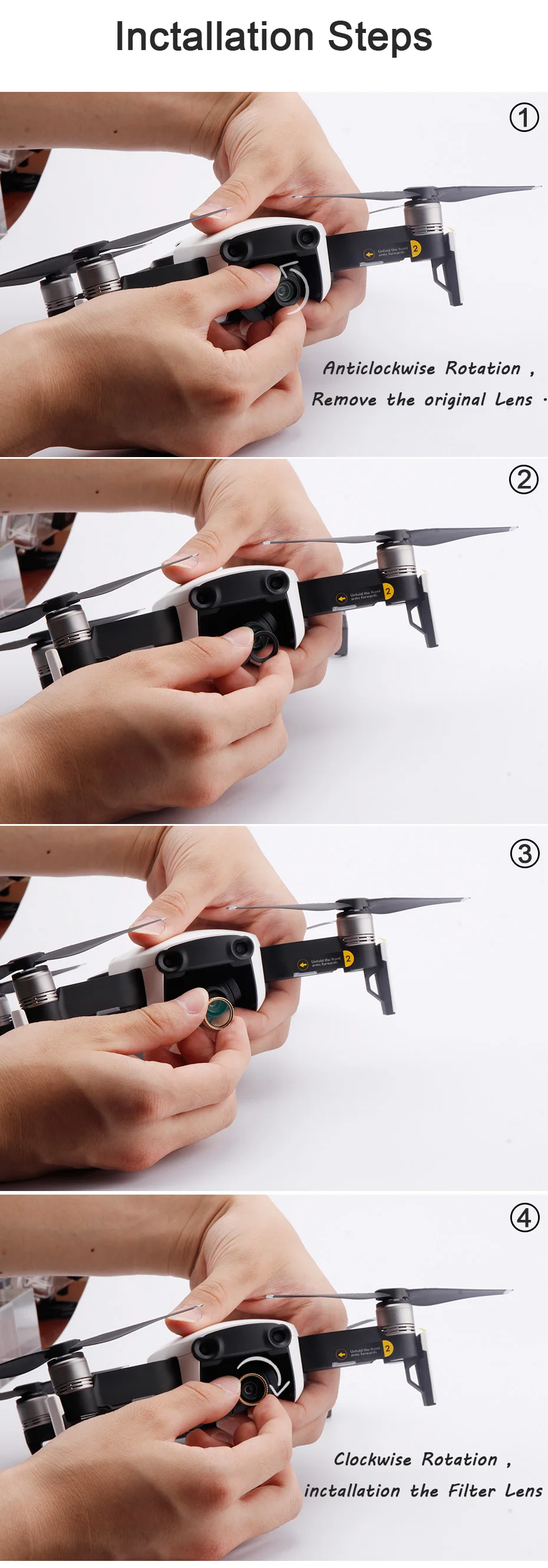 TENENELE Дрон объектив нейтральной плотности Комплект фильтров для DJI Mavic Air ND4 8 16 32 набор фильтров для Mavic Air Аксессуары для гироскопа