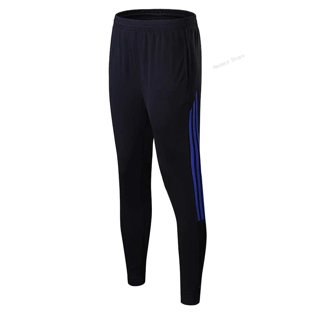 Pants Blue Adsmoney/зимние футболки с длинными рукавами для футбола, мужские тренировочные штаны с карманами, спортивные майки для детей, футбольная рубашка - Цвет: Pants Blue