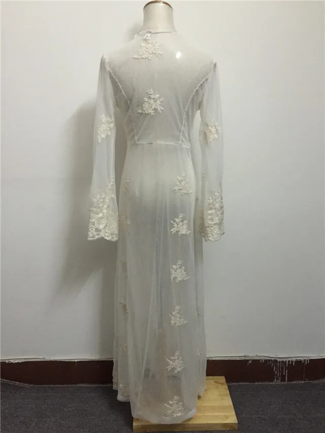 Новый летний длинный банный халат высокое качество кружевной с трусиками