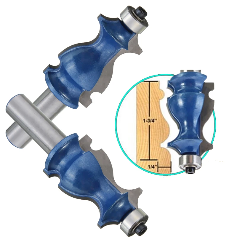 Hot Sale 1PC Blue Ogee Chisel Cutter Router Bit Solid Hardened Steel Body 1/2 inch Shank Drilling For Door Wood Carpentry Tool |