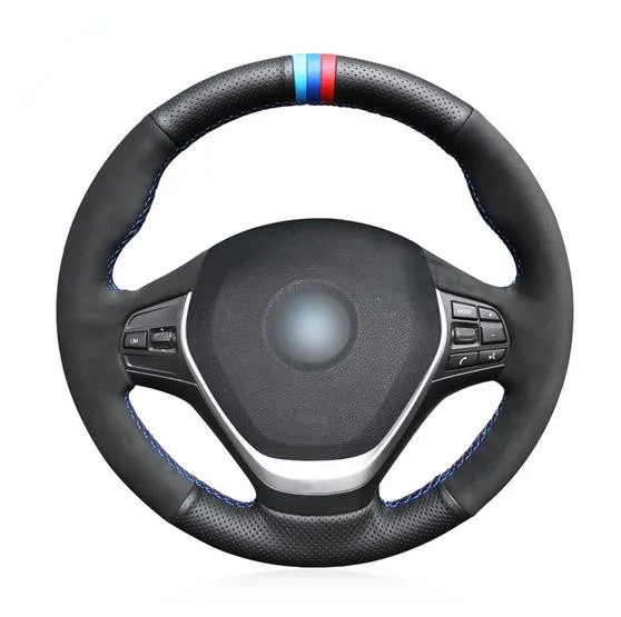 Puou Tommia черный замшевый Синий Маркер крышка рулевого колеса для BMW F20 2012 2018 F45 2014 F30