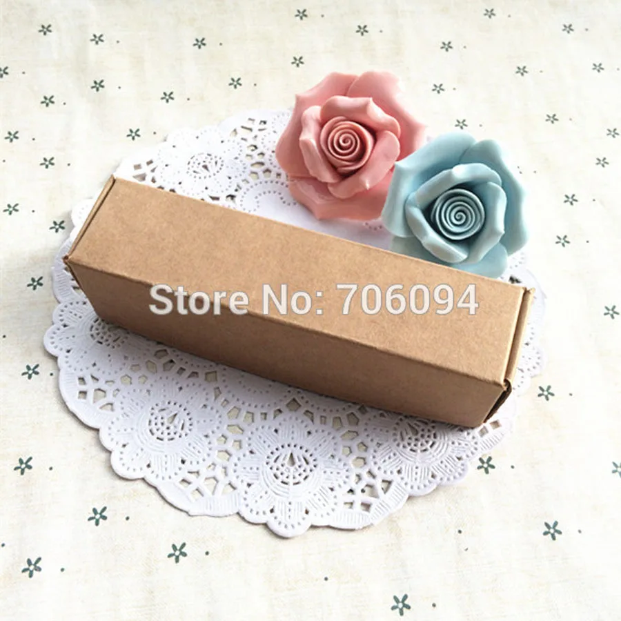 

12.8x3.2x3cm Jewerly kraft paper box custom box logo Brown gift craft paper box,100pcs/lot