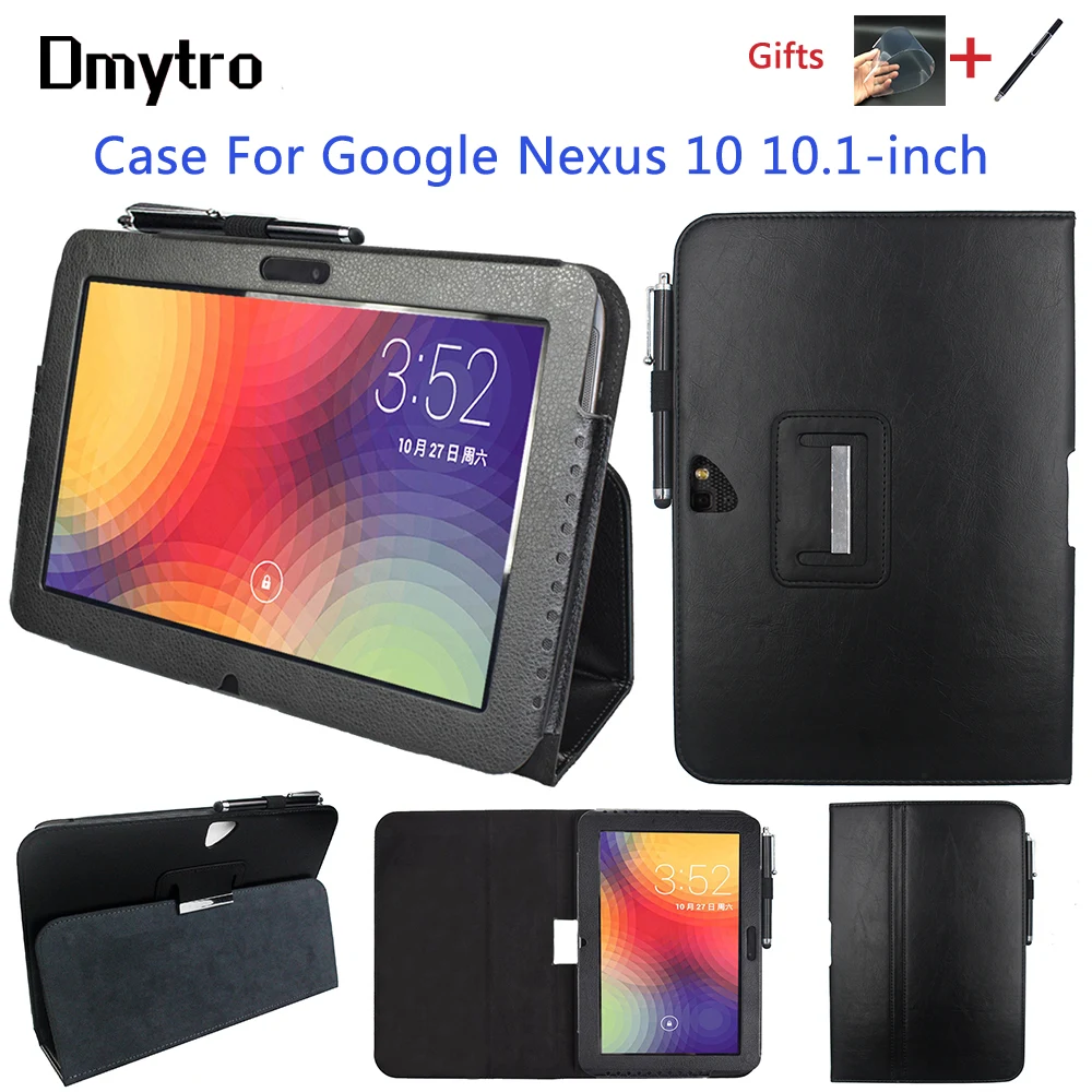 Чехол из искусственной кожи для планшета Google Nexus 10 дюймов тонкий откидной книжка