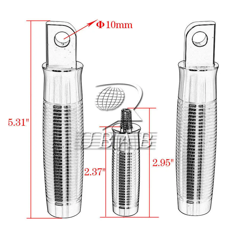 Высококачественные Серебристые мотоциклетные подножки для ног + ручки
