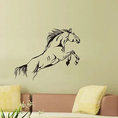 Jumping big Horse художественные настенные наклейки Съемная виниловая наклейка