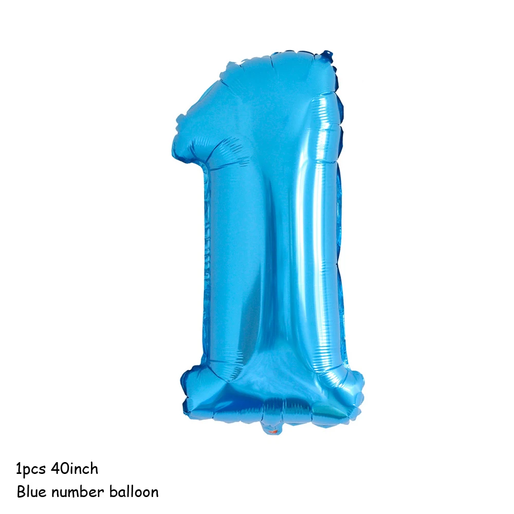 40inch Blue 1 Воздушные шары из фольги для первого дня рождения, Детские воздушные шары для мальчиков и девочек, вечерние шары для первого дня рождения, Детские праздничные шары - Цвет: 40inch Blue 1