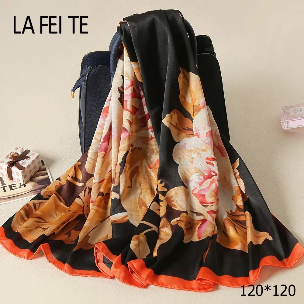 Twill Silk Scarf Women Hijab 2018 Summer Foulard Femme Stole Hair Satin Chiffon Bandana Shawl Womens Square For Ladies |