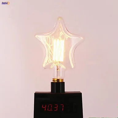 IWHD Star ампулы Эдисон лампы E27 40W промышленный Настенный декор Винтаж лампа