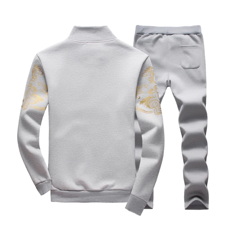 Трикотажный свитер костюм с кофтой Повседневные толстовки капюшоном на молнии +