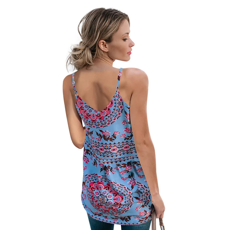 Для женщин летний топ с цветочным рисунком топы принтом футболки v-образной