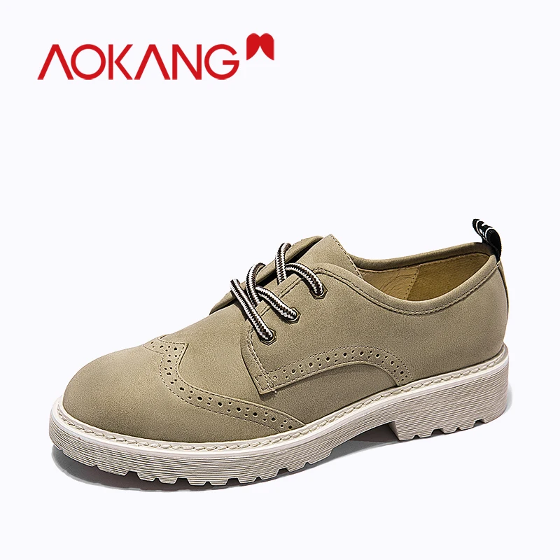AOKANG/Туфли оксфорды кроссовки женские туфли лодочки на танкетке Осенняя обувь в